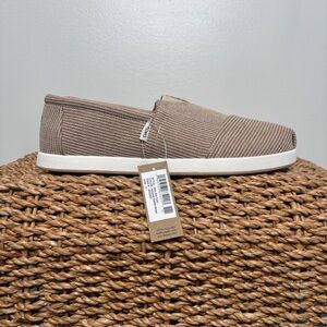 NWT Mens Toms Shoes Sz 11 Alp FWD Almond Subtle Stripe 10021911 Alpargata